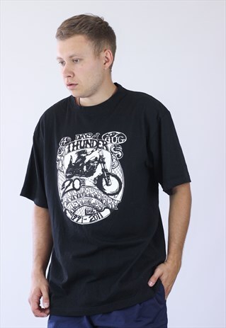 VINTAGE MENS BIKER FESTIVAL BIG LOGO T-SHIRT