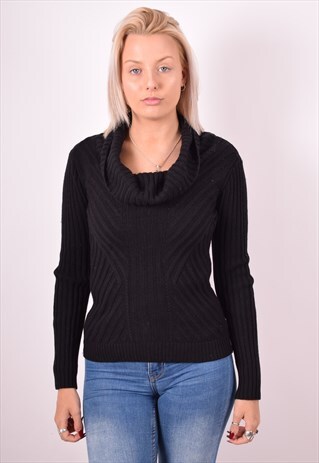 ARMANI JEANS WOMENS VINTAGE JUMPER SWEATER SMALL BLACK 90S