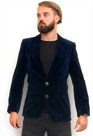 EVENING COCKTAIL SPORT COAT PREPPY MEN BLUE SUIT JACKET