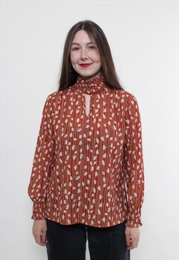 Vintage 90s flowers blouse, cute office blouse