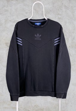 Vintage Black Adidas Originals Firebird Sweatshirt Large