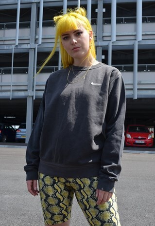 VINTAGE NIKE FADED EMBROIDERED SWOOSH SWEATSHIRT