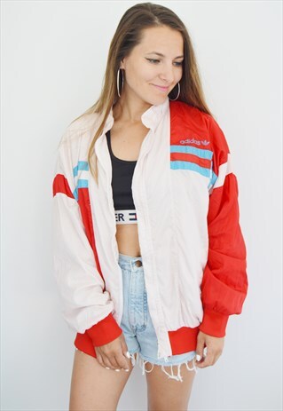 80S ADIDAS VINTAGE WINDBREAKER FESTIVAL JACKET