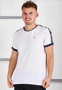 Vintage Tommy Hilfiger T-Shirt in White Casual Tee Large