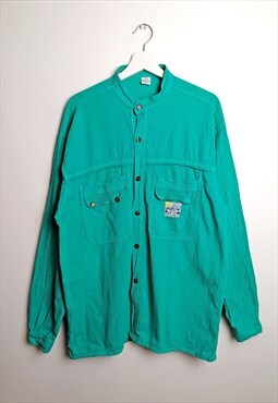 Vintage 80's 90's Unisex Turquoise Boyfriend Shirt