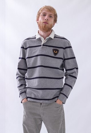 VINTAGE MENS FRED PERRY RUGBY TOP LONG SLEEVE POLO SHIRT