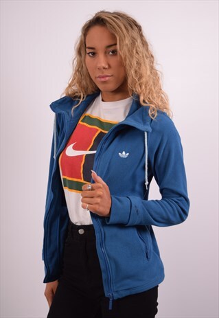VINTAGE ADIDAS FLEECE JACKET BLUE