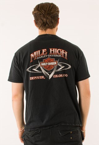 VINTAGE 90S NAVY HARLEY DAVIDSON T-SHIRT TEE
