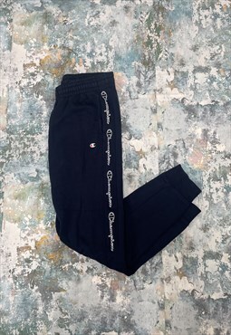 Navy Blue Champion Spell Out Embroidered Joggers 