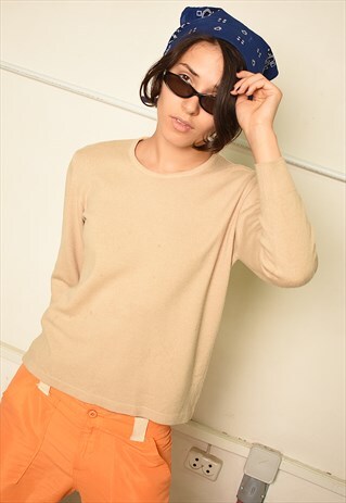 VINTAGE 90S CACHAREL MINIMALIST KNIT WOOLLEN JUMPER TOP