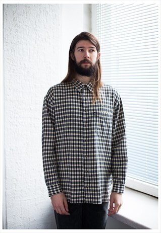 VINTAGE 80'S CHECKED COTTON SHIRT