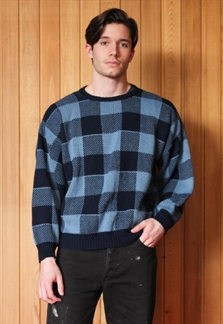 VINTAGE BLUE PATTERNED JUMPER