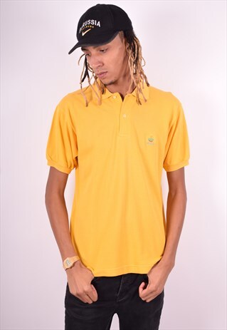 CERRUTI 1881 MENS VINTAGE POLO SHIRT XL YELLOW 90'S