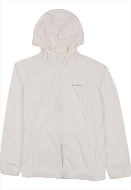 Vintage 90's Columbia Fleece Jumper Hooded Full Zip Up White