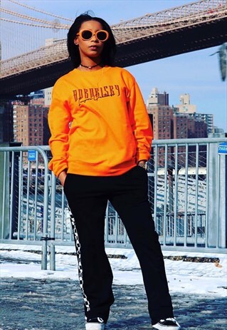 BORN RISKY APPAREL BURNT ORANGE EMBROIDERED SWEATSHIRT