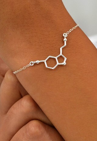 SEROTONIN STSILVER SCIENCE CHEMISTRY CHARM BRACELET JEWELRY