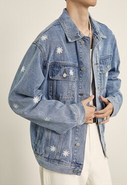 Men's Daisy Embroidered Denim Jacket AW2022 VOL.1