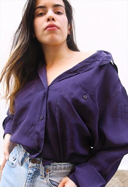 Purple Long Sleeved Oversized Fit Shirt