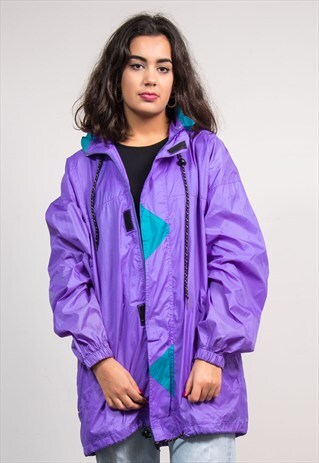 90'S VINTAGE LILAC CAGOULE JACKET