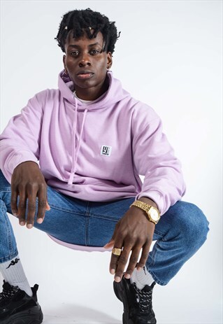 UNISEX HOODIE IN WASHED PURPLE WITH LOGO