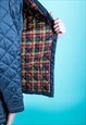 VINTAGE 1990S QUILTED COAT IN NAVY BLUE
