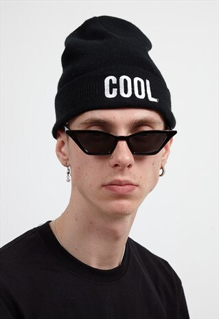 VINTAGE BLACK COOL KNIT BEANIE HAT