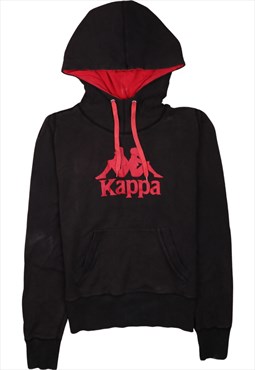 Vintage 90's Kappa Hoodie Pullover Spellout Black Large