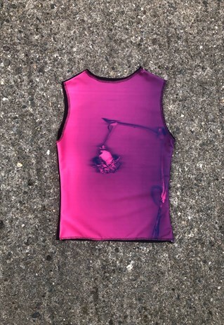 Handmade Flower print top in pink