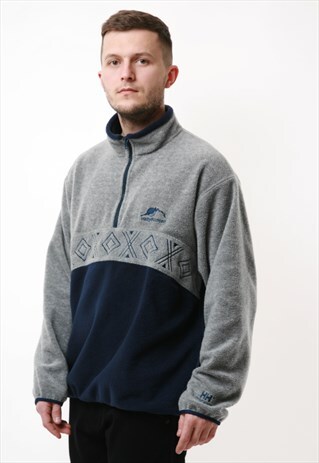 90S VINTAGE HELLY HANSEN 1/4 ZIP FLEECE JUMPER TOP 16790