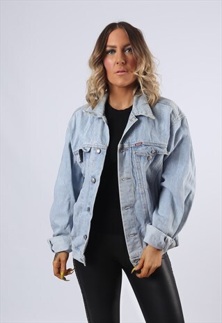 DENIM JACKET OVERSIZED FITTED VINTAGE UK 16 (EA5O)