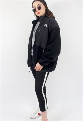 90'S RETRO BLACK OVERSIZED TEDDY-STYLE FLEECE JACKET