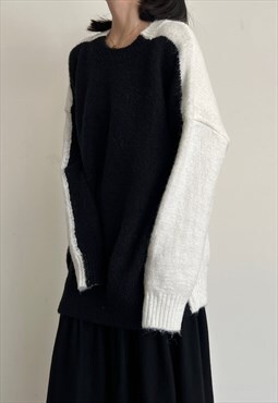 Black Oversized knitted jumper Knitwear 