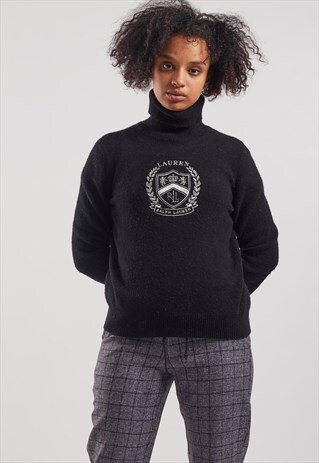 VINTAGE RALPH LAUREN KNITTED ROLL NECK JUMPER