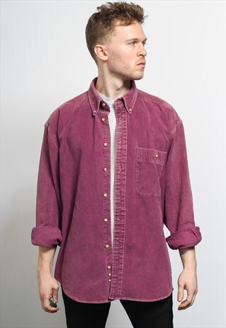 VINTAGE CORDUROY CORD SHIRT PURPLE