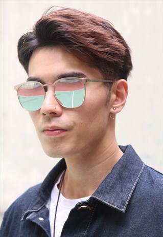 METAL MIRRORED SUNGLASSES - GOLD