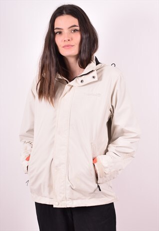 TIMBERLAND WOMENS VINTAGE WINDBREAKER JACKET XS OFF WHITE 90