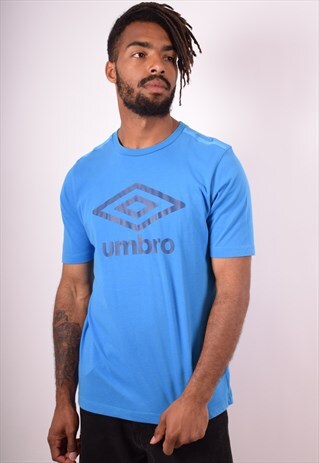 UMBRO MENS VINTAGE T-SHIRT TOP LARGE BLUE 90S