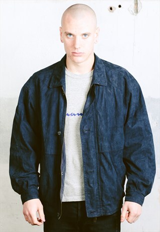 VINTAGE FAUX SUEDE BOMBER JACKET