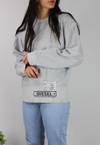 VINTAGE DIESEL SWEATSHIRT W LOGO FRONT HEM