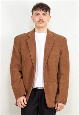 Vintage 00's Men Corduroy Blazer Jacket in Brown