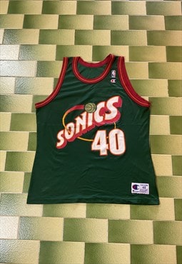 Vintage NBA Seattle SuperSonics Shawn Kemp Jersey Size 48 L