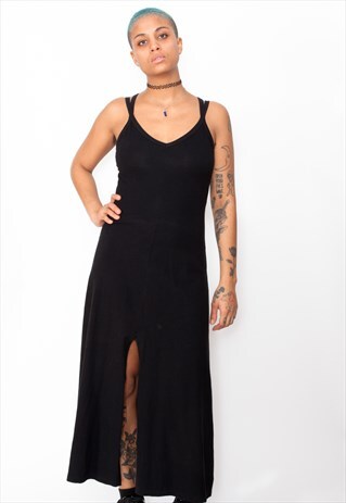 VINTAGE 90S GOTH MAXI DRESS ID:2168