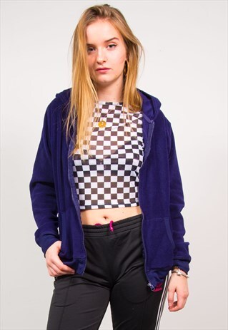 VINTAGE 90'S PURPLE PLAIN FLEECE ZIP JACKET