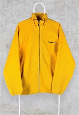 Vintage Reebok Yellow Fleece Jacket Windbreaker Men's Large