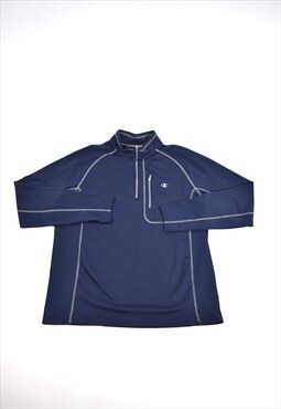 Vintage 90s Champion Navy 1/4 Zip Sport Sweatshirt 
