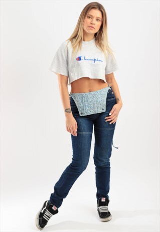 CARVED JEANS VINTAGE DENIM DUNGAREES NAVY