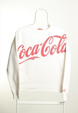 Vintage Coca Cola Crewneck Spell out Sweatshirt White