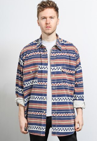 VINTAGE AZTEC PATTERNED SHIRT