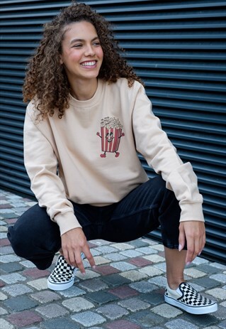SWEET AND SALTY POPCORN WOMEN'S SLOGAN SWEATSHIRT