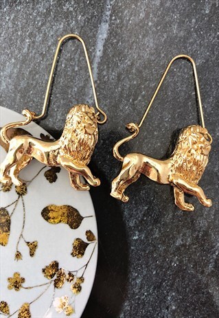 LEO ZODIAC 18K GOLD PLATED EARRINGS